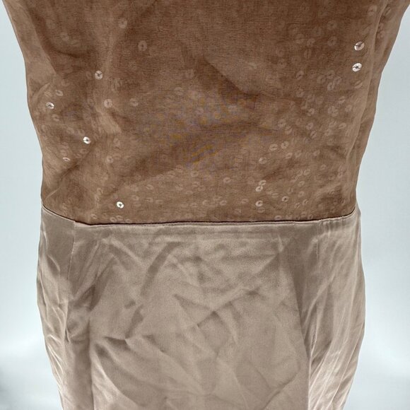 Sheri Bodell Womens M Brown Silk Bow Sequin Halter Dress, M - Picture 6 of 11